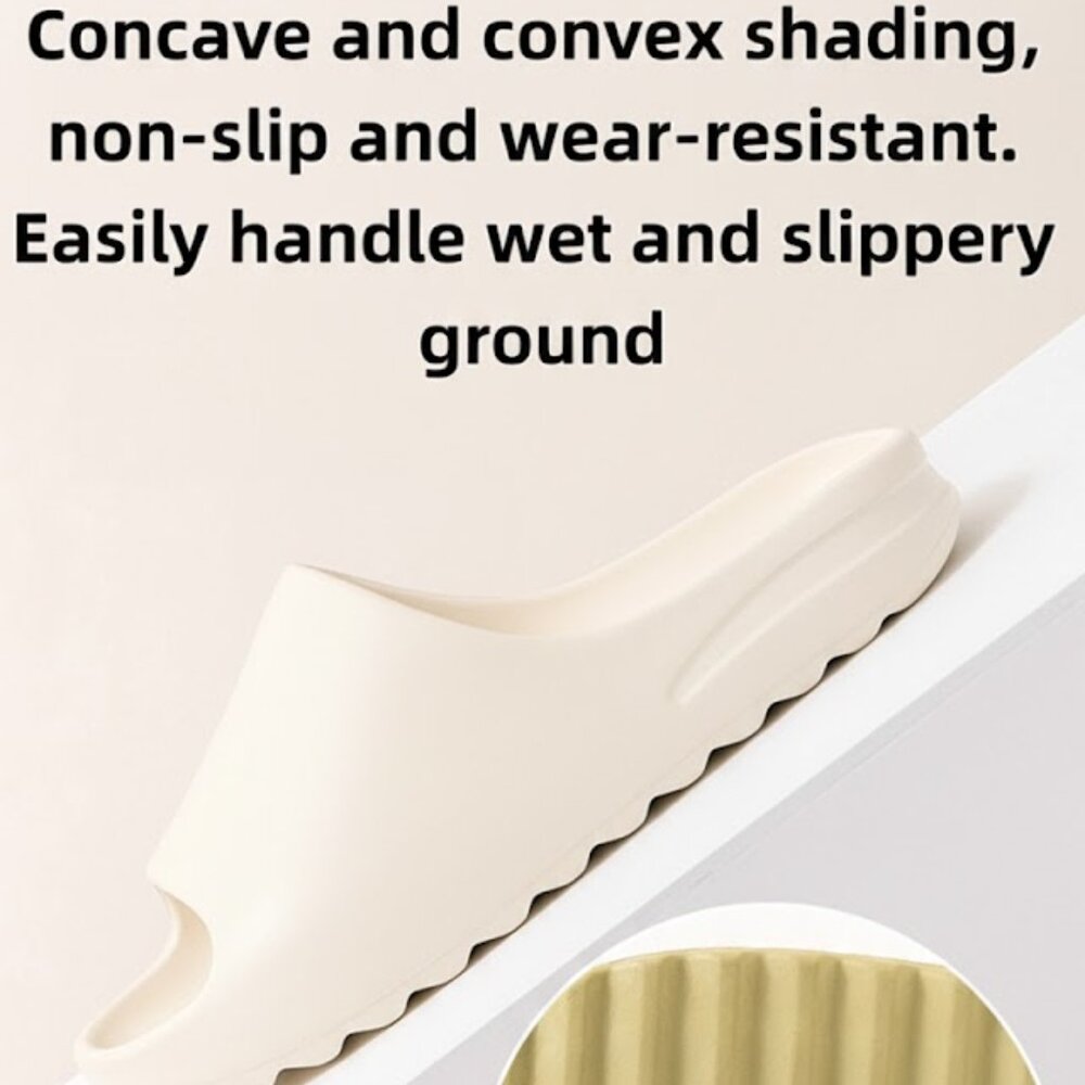 Men's Extra-Thick Foam Comfort Slides – Soft EVA Spa Sandals for Eve！！！Beige - Picture 6 of 7